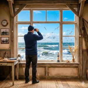 Mann am Fenster
