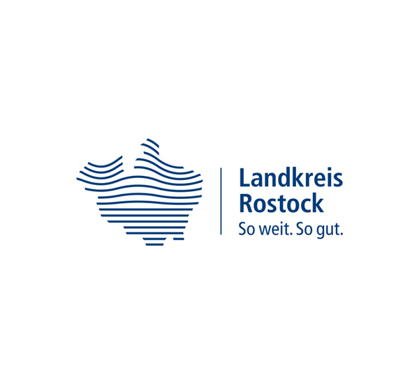 Logo des Landkreises Rostock in blau